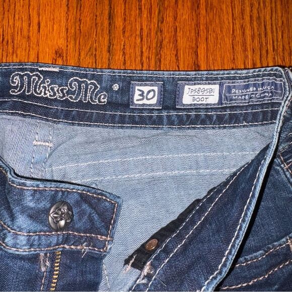 MISS ME Dark Blue Boot Cut Jeans Size 30 - Picture 4 of 7
